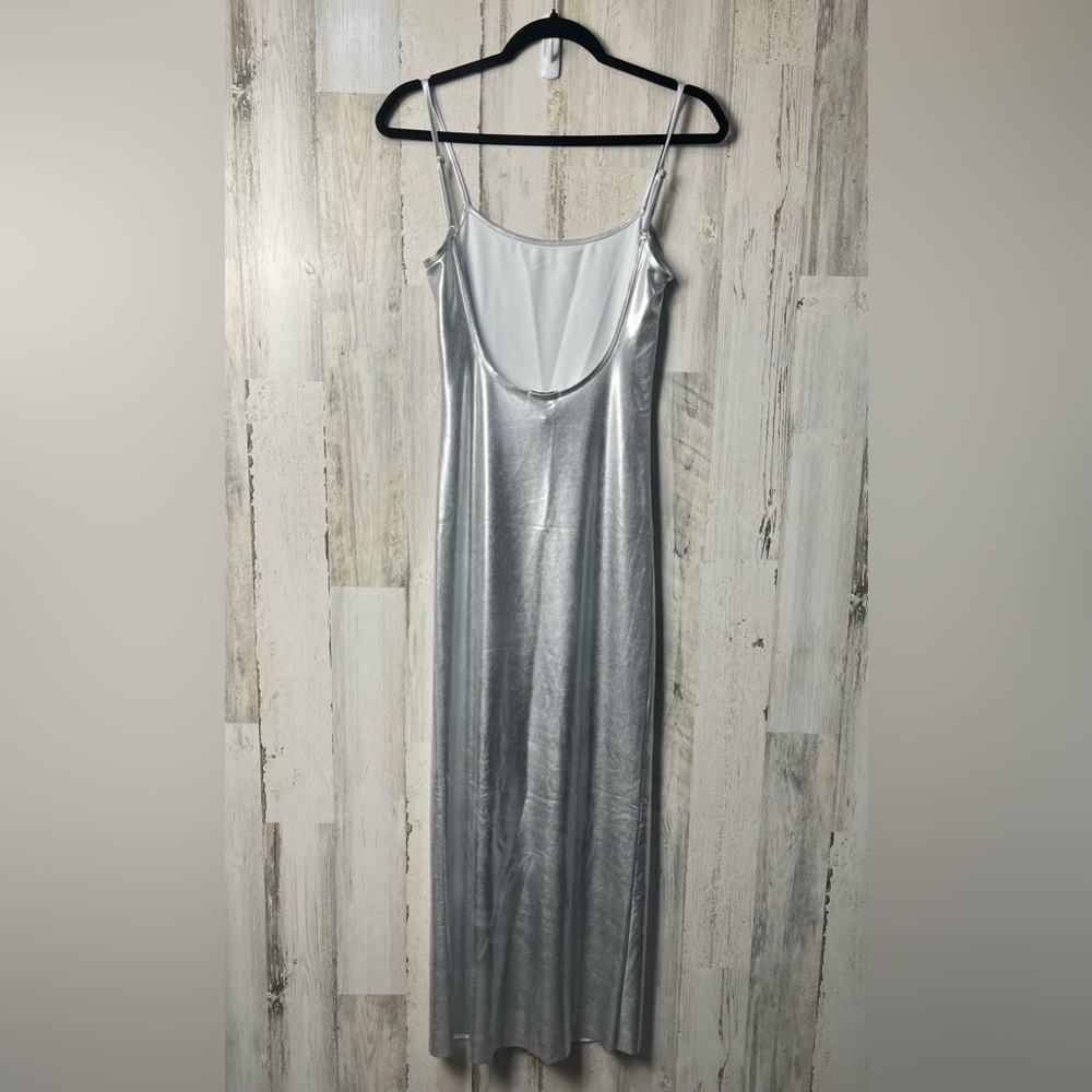 Revolve We Wore What Scoop Maxi Slip Silver Dress Small Petite NWT - Picture 5 of 11